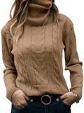Lunimesd Turtleneck Knit Vintage Long Sleeve Sweater