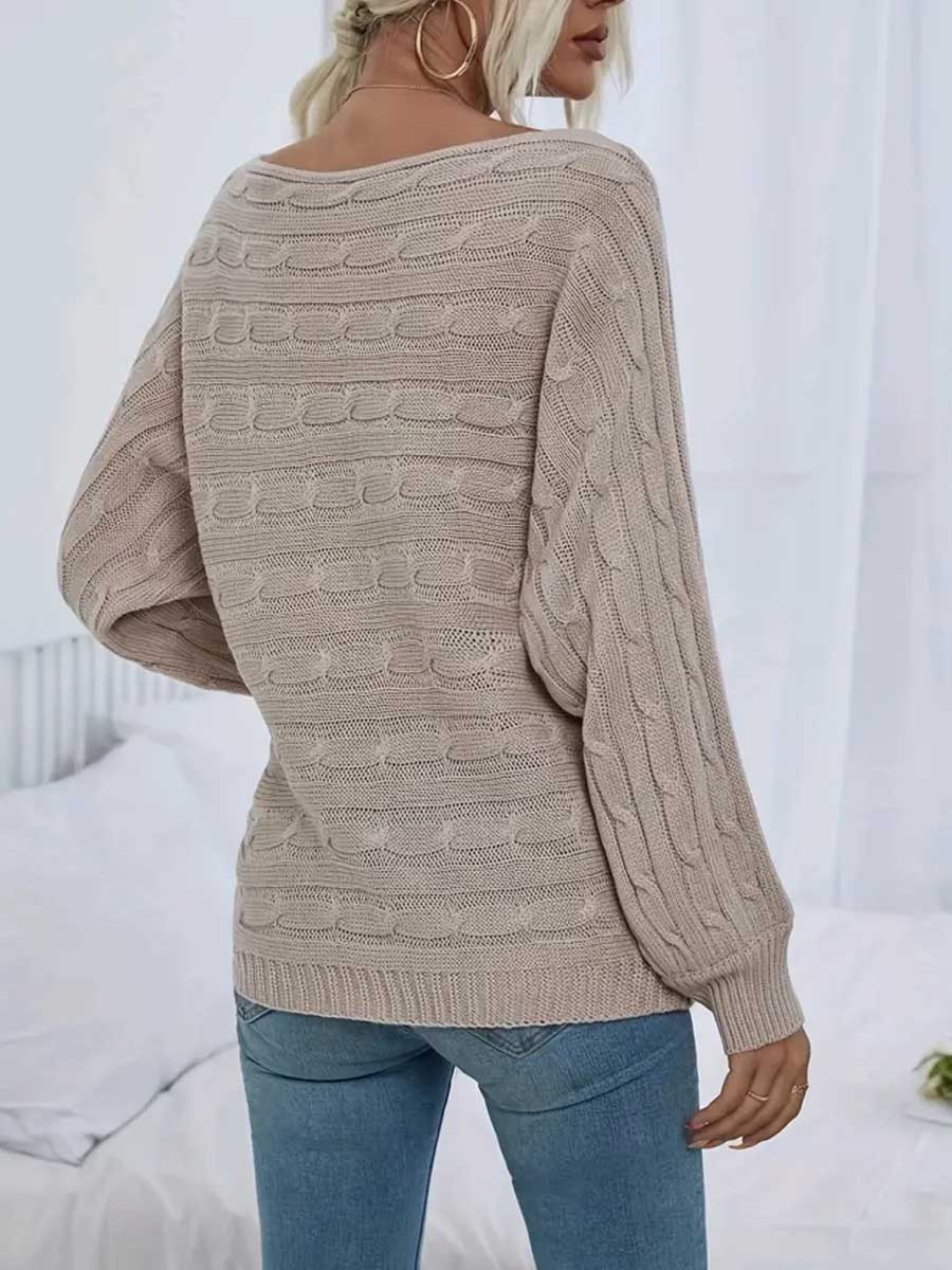 Lunimesd Strapless Sweater Stranded Knit Loose Pullover