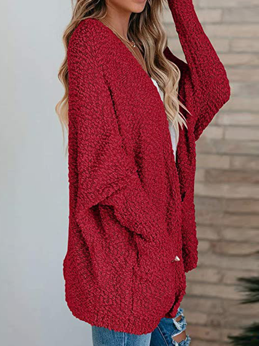Lunimesd Casual Daily Solid Cardigan Cardigan Collar Tops(5 colors)