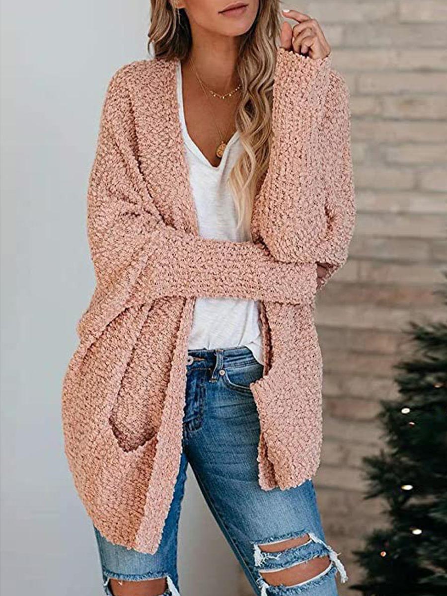 Lunimesd Casual Daily Solid Cardigan Cardigan Collar Tops(5 colors)