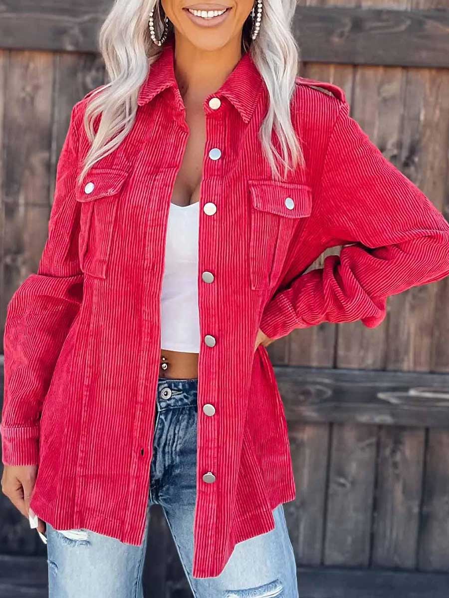 Lunimesd Corduroy Button Shacket