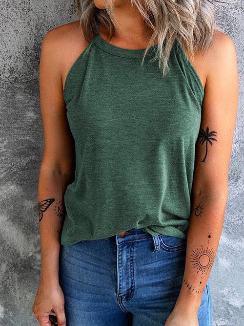 Lunimesd Solid Crewneck Summer Cami Top(6 colors)