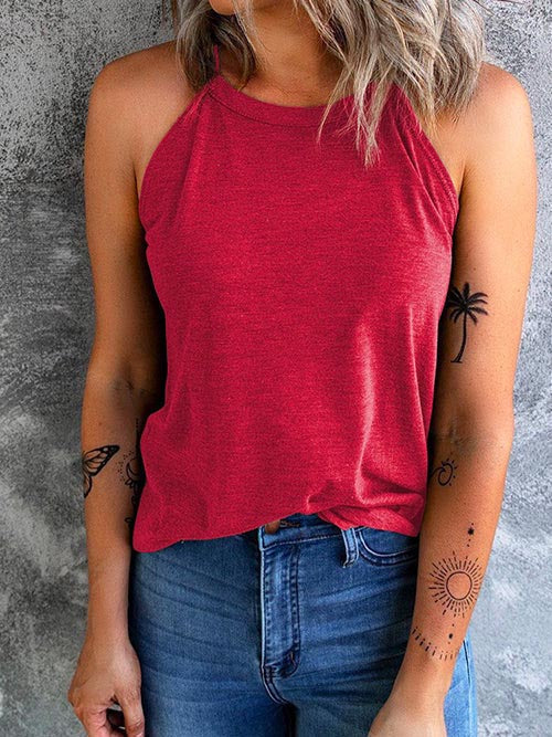 Lunimesd Solid Crewneck Summer Cami Top(6 colors)