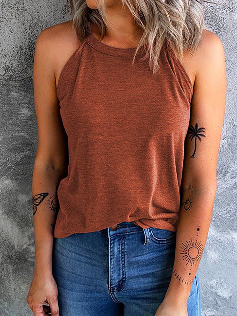 Lunimesd Solid Crewneck Summer Cami Top(6 colors)