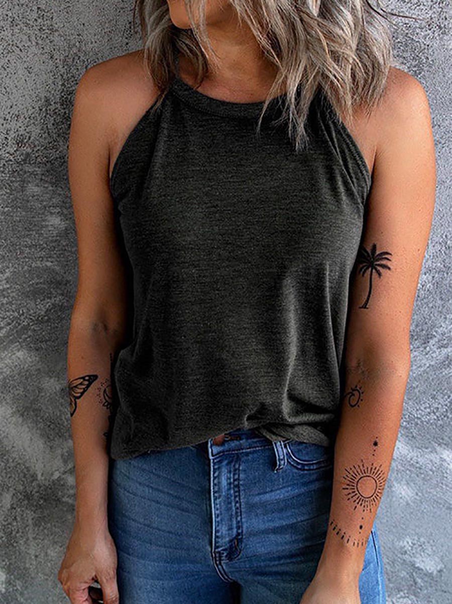 Lunimesd Solid Crewneck Summer Cami Top(6 colors)