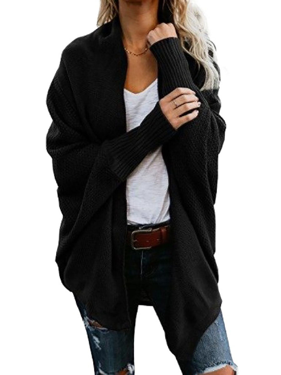 Lunimesd Bat sleeve plus size long knitted cardigan sweater（13 colors）