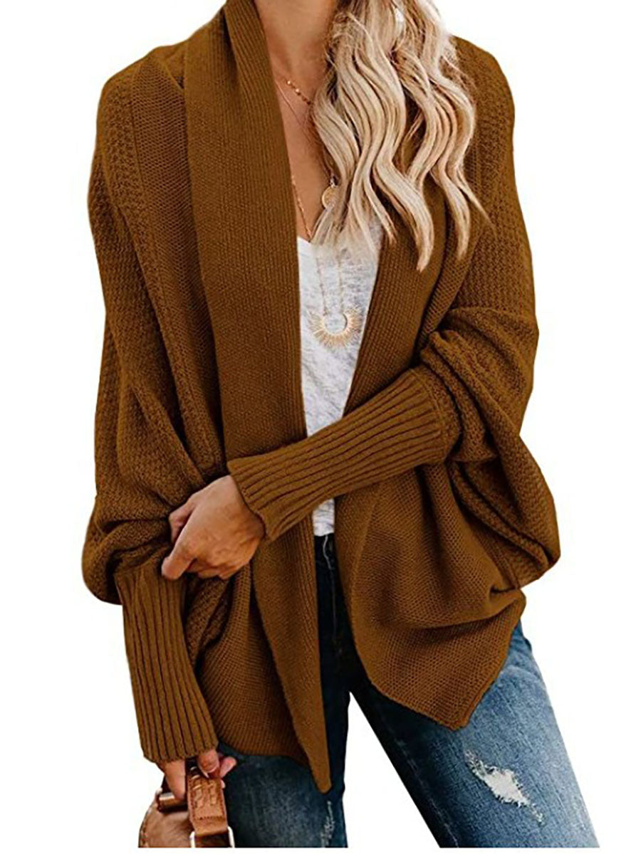 Lunimesd Bat sleeve plus size long knitted cardigan sweater（13 colors）