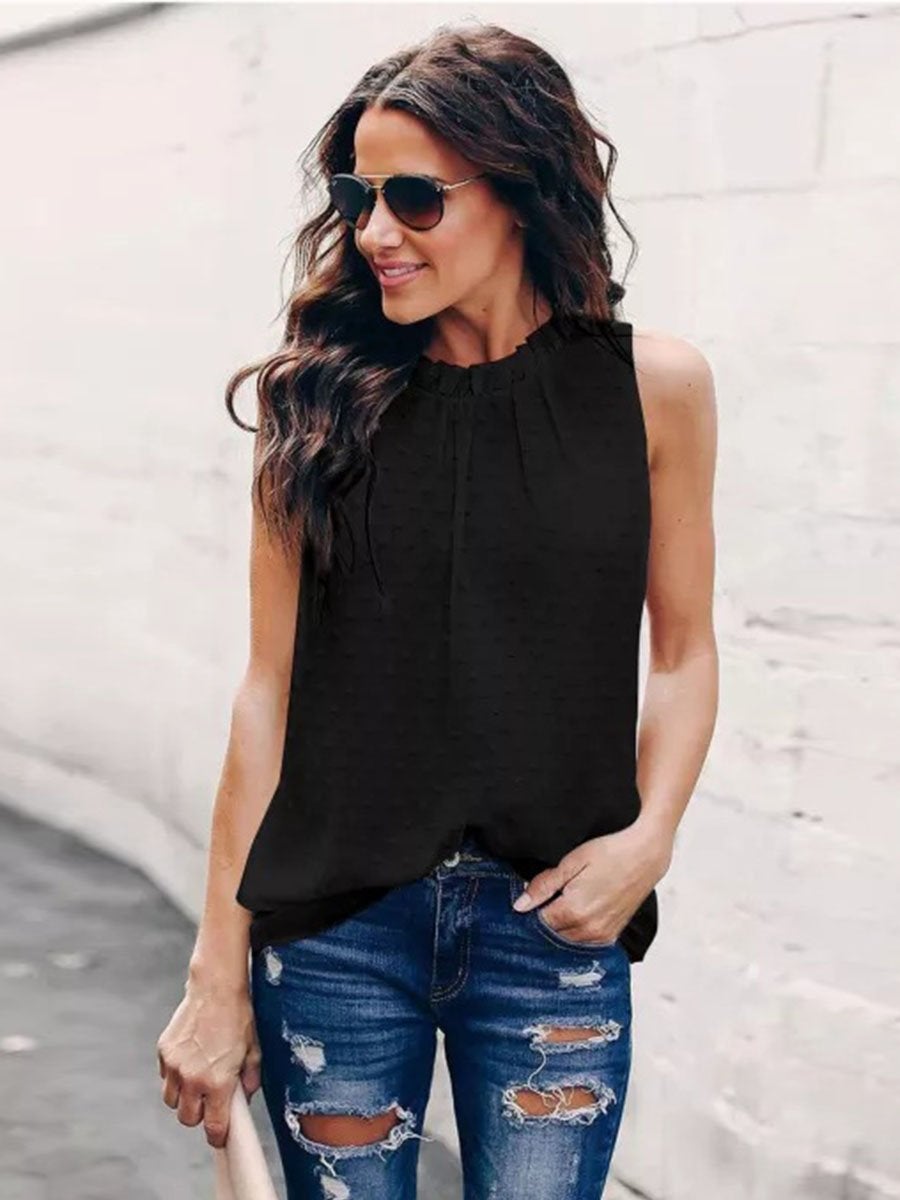 Lunimesd  Polka Dot Sleeveless Vest