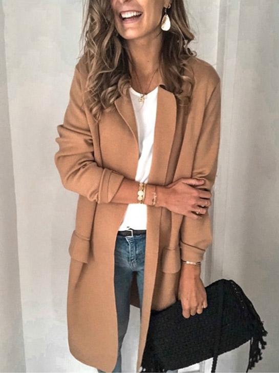 Lunimesd Long Sleeve Casual Blazer Coat