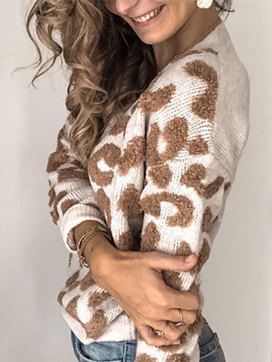 Lunimesd Leopard Jacquard Sweater