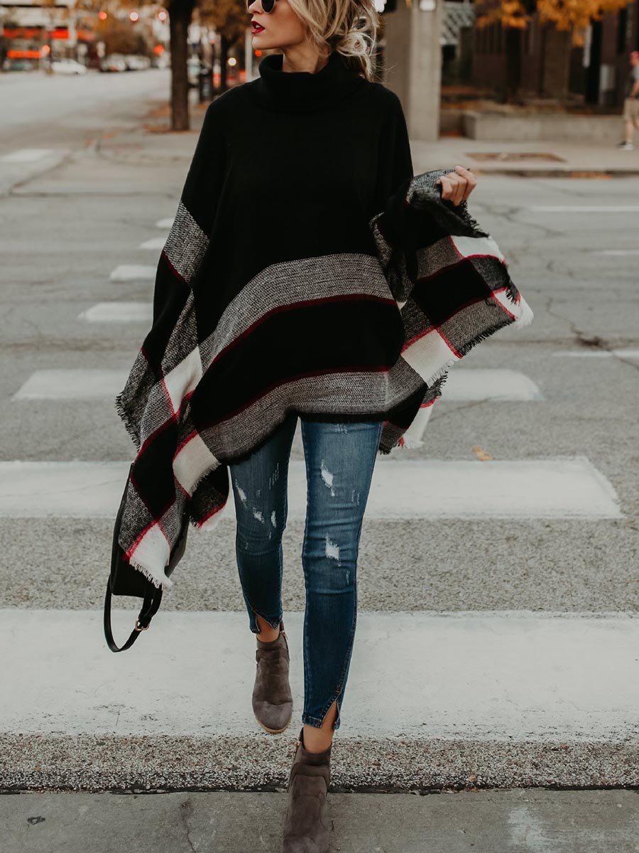 Cape Knit Turtleneck Sweater