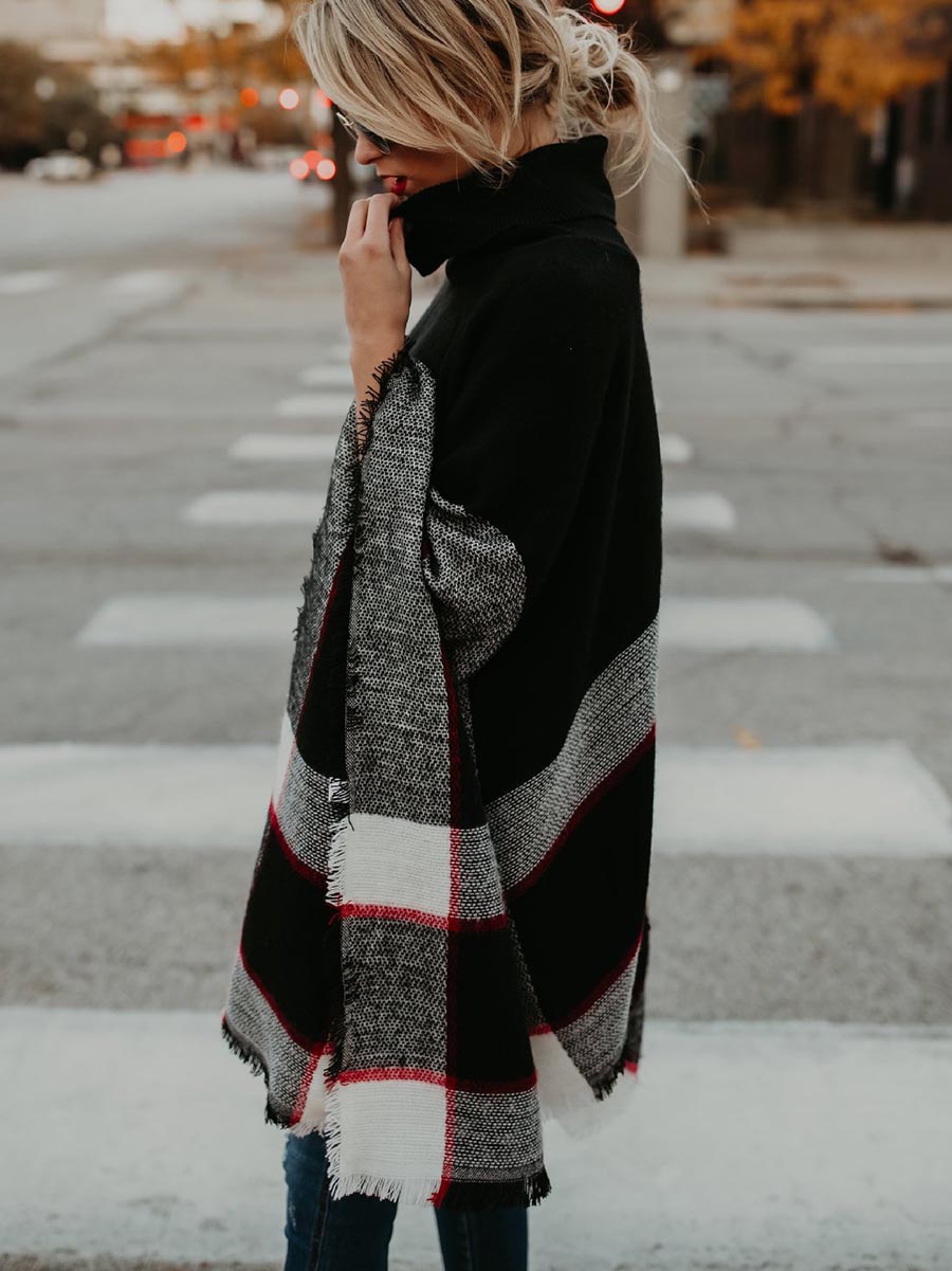 Cape Knit Turtleneck Sweater