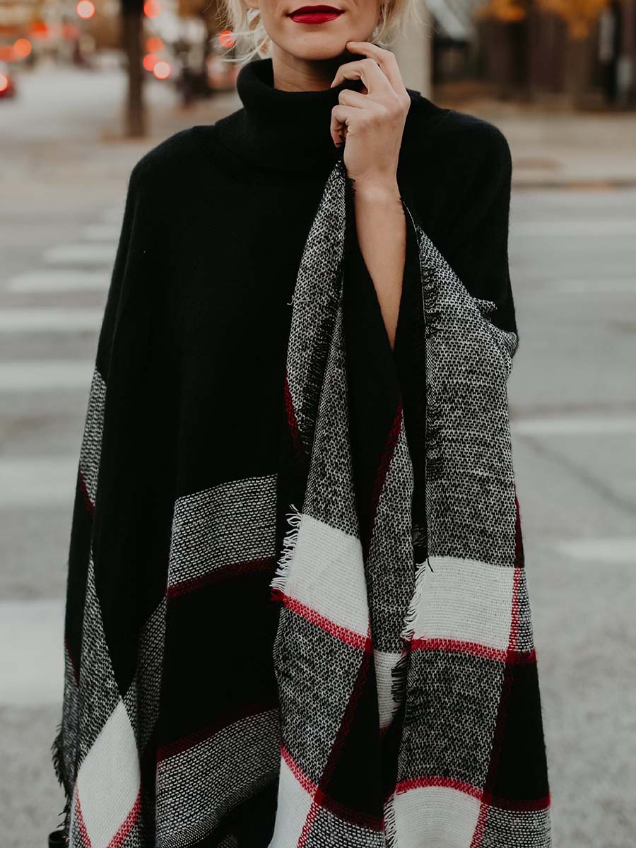 Lunimesd Cape Knit Turtleneck Sweater