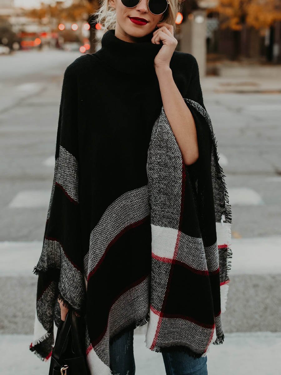 Cape Knit Turtleneck Sweater