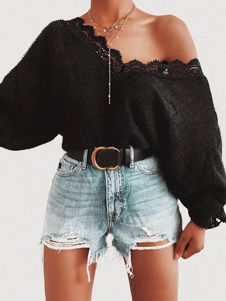 Lunimesd Lace Patchwork Sweater