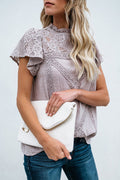 Lunimesd Not So Secret Lace Overlay Ruffle Top - 3 Colors