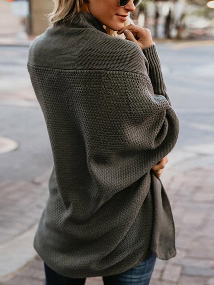 Lunimesd Bat sleeve plus size long knitted cardigan sweater（13 colors）