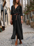 Lunimesd Fashionable Loose Long Sleeved Maxi Dress