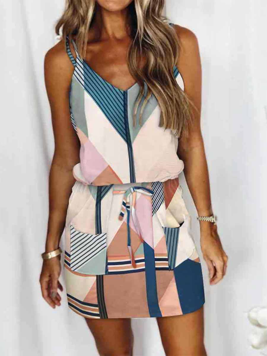 Lunimesd Printed Sleeveless Mini Dress