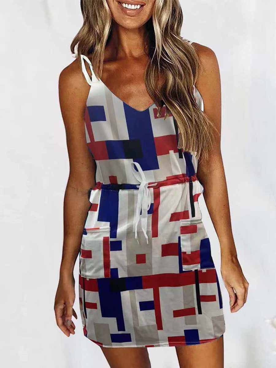 Lunimesd Printed Sleeveless Mini Dress