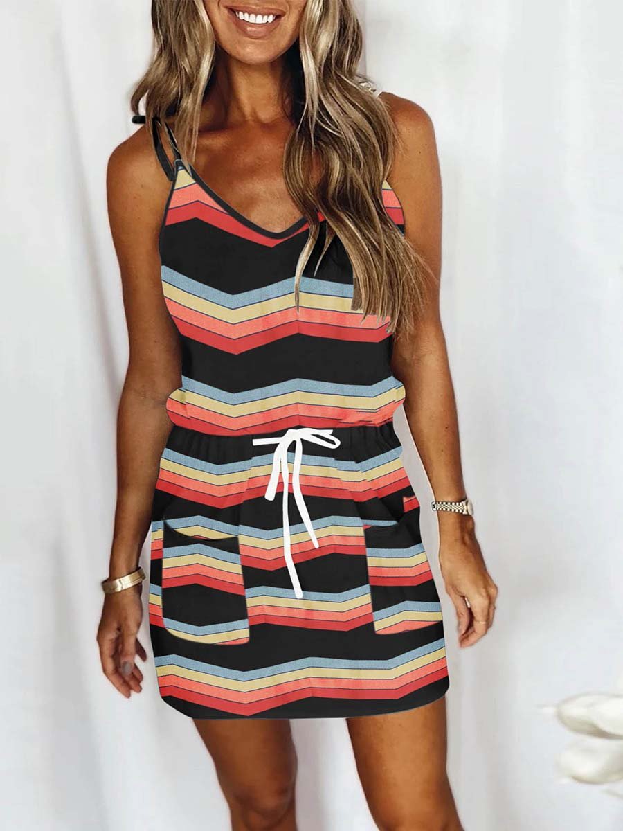 Lunimesd Drawstring Pocket Sleeveless Dress
