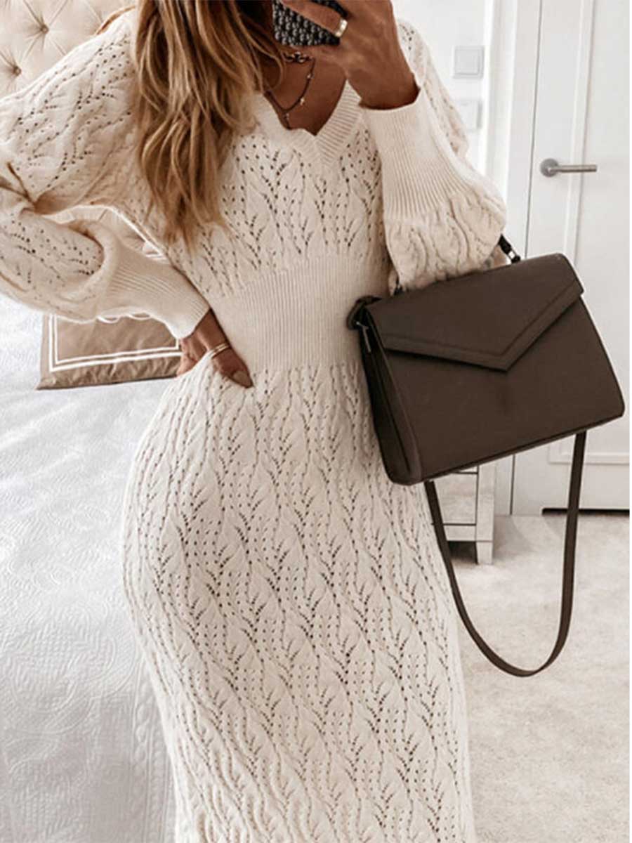 Lunimesd Sexy Bag Hip Sweater Dress