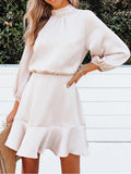 Lunimesd Long Sleeve Pleated Midi Dress