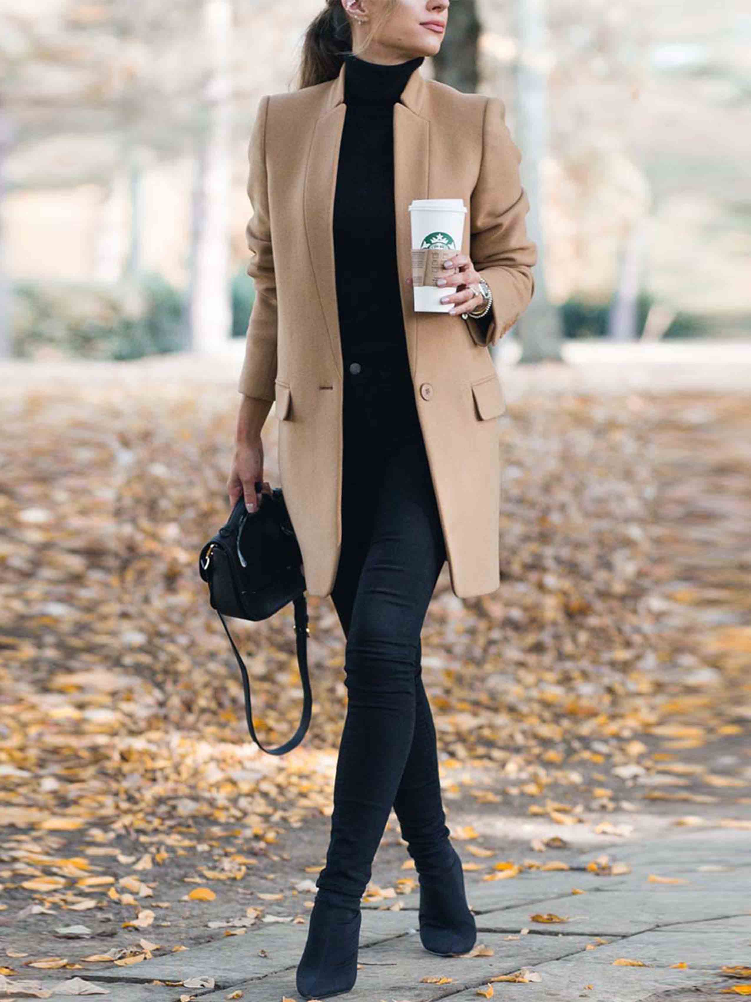 Lunimesd One Button Khaki Coat