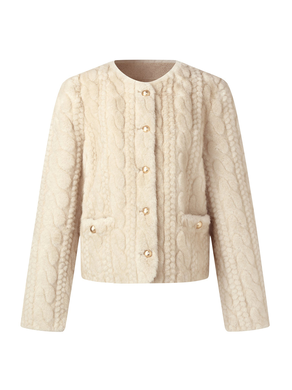 ECO-FRIENDLY FAUX FUR TEXTURED WOMEN COAT