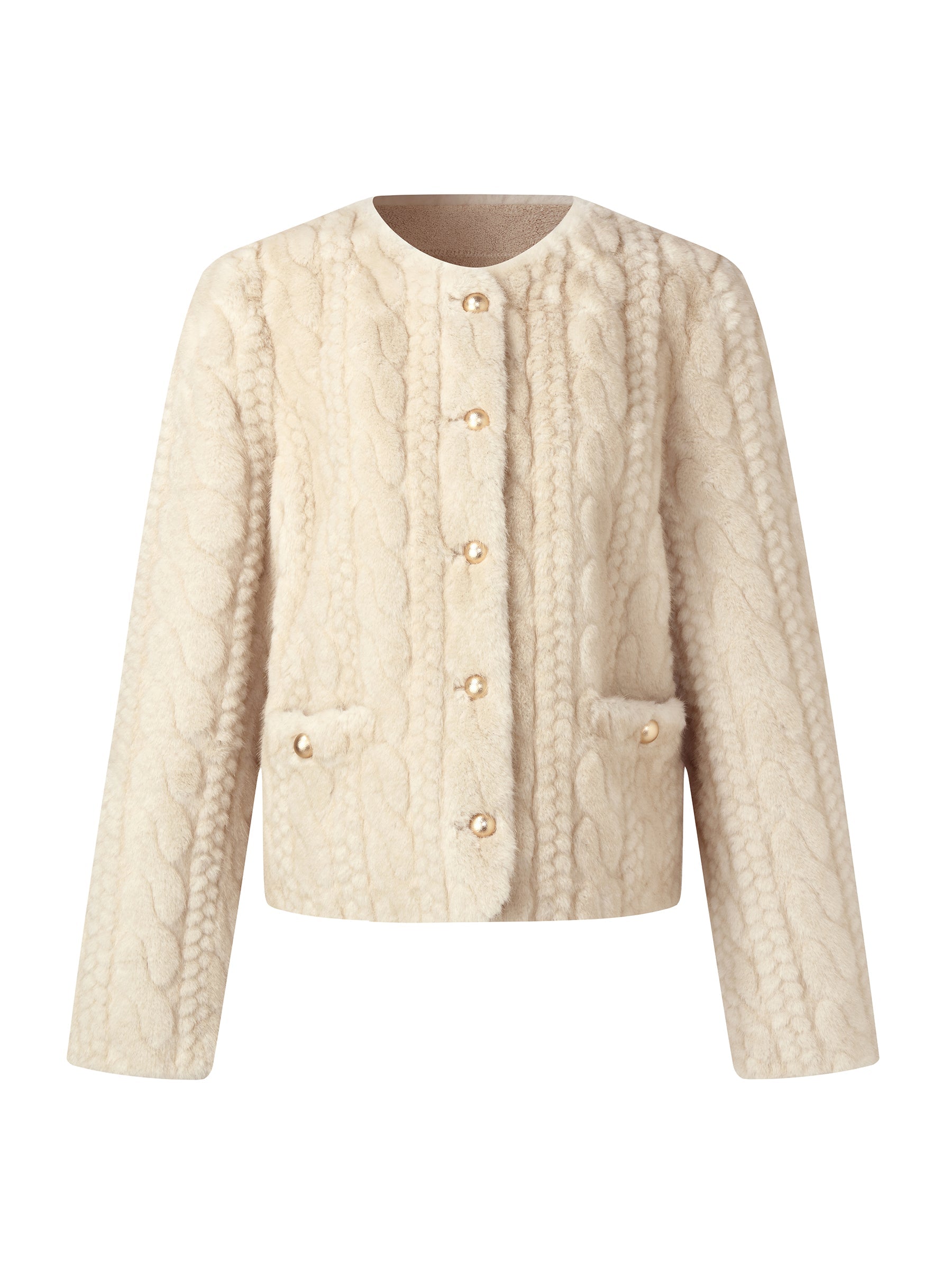 ECO-FRIENDLY FAUX FUR TEXTURED WOMEN COAT