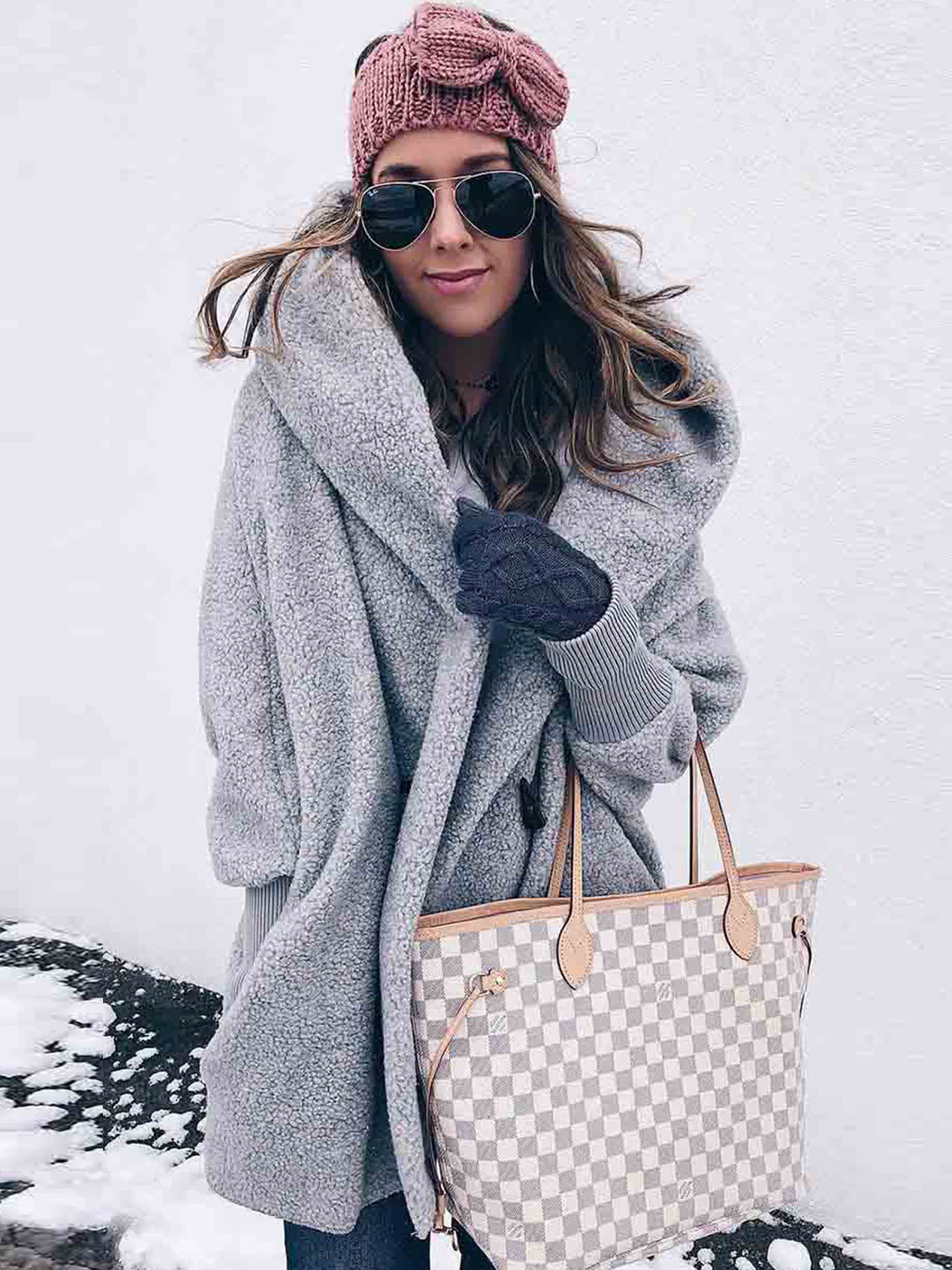 Lunimesd Loose Casual Lapel Hooded Coat