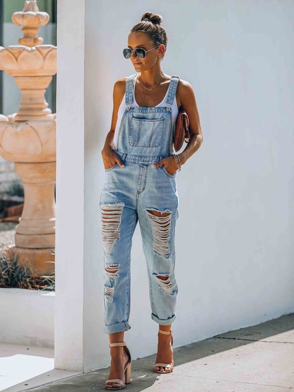 Lunimesd Ripped Denim Jumpsuit