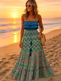 Ruffle Swing Maxi Skirt
