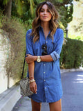 Lunimesd Denim Blue Shirt Dress
