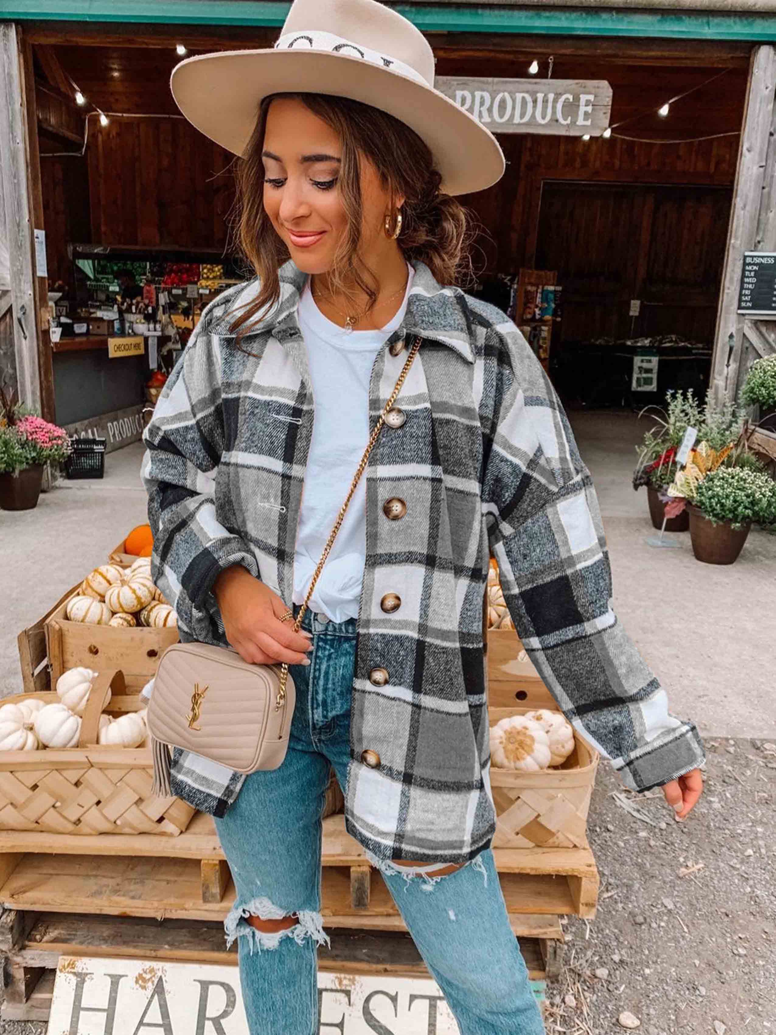 Lunimesd Street Fashion Style Plaid Coat