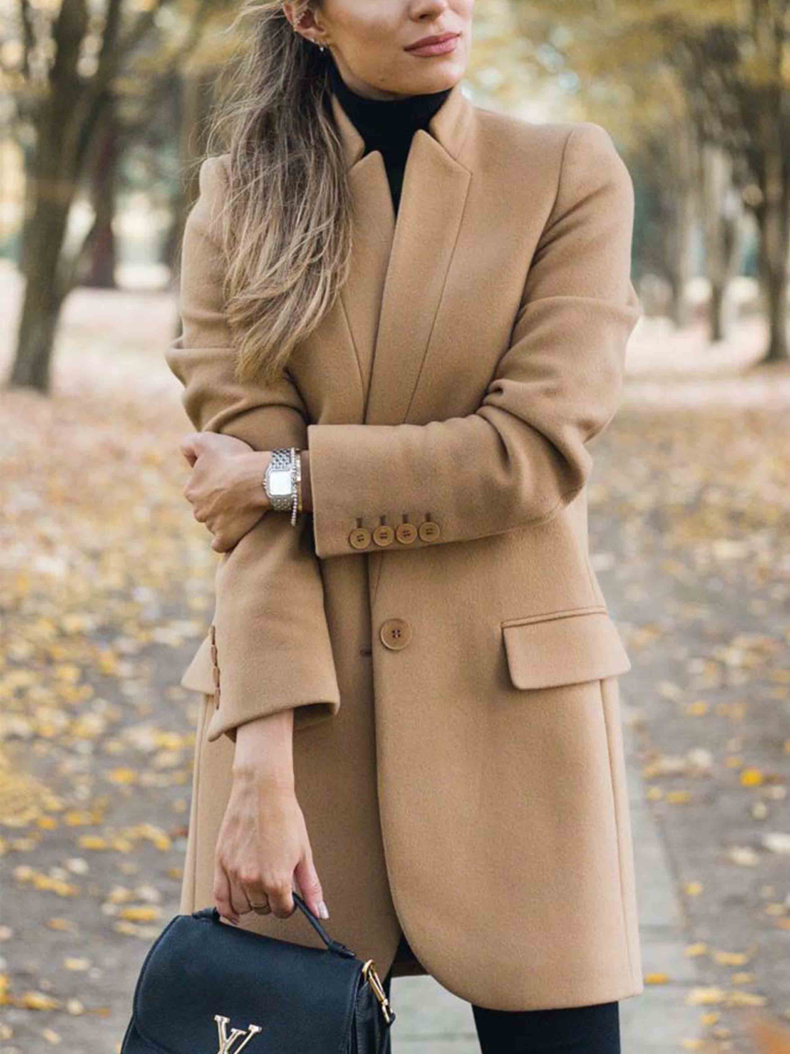 Lunimesd One Button Khaki Coat