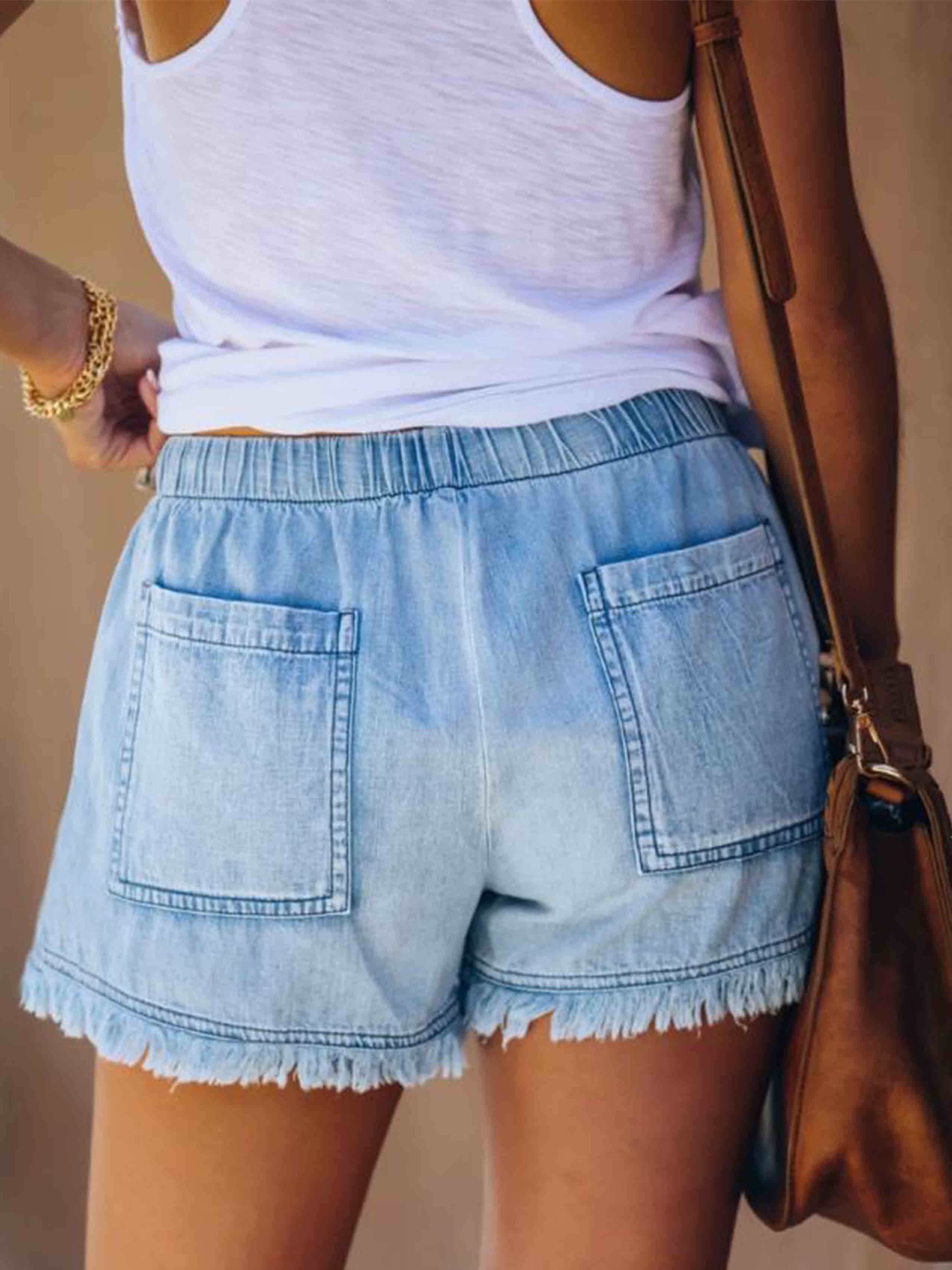 Lunimesd Adjustable Tassel Pocket Shorts