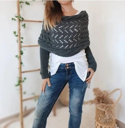 Knitted Cable Wrap, Shrugs For Women, Knitted Wrap