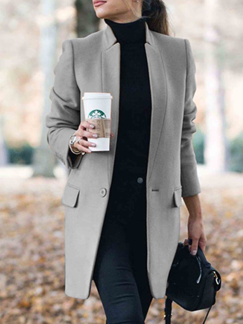 Lunimesd One Button Khaki Coat