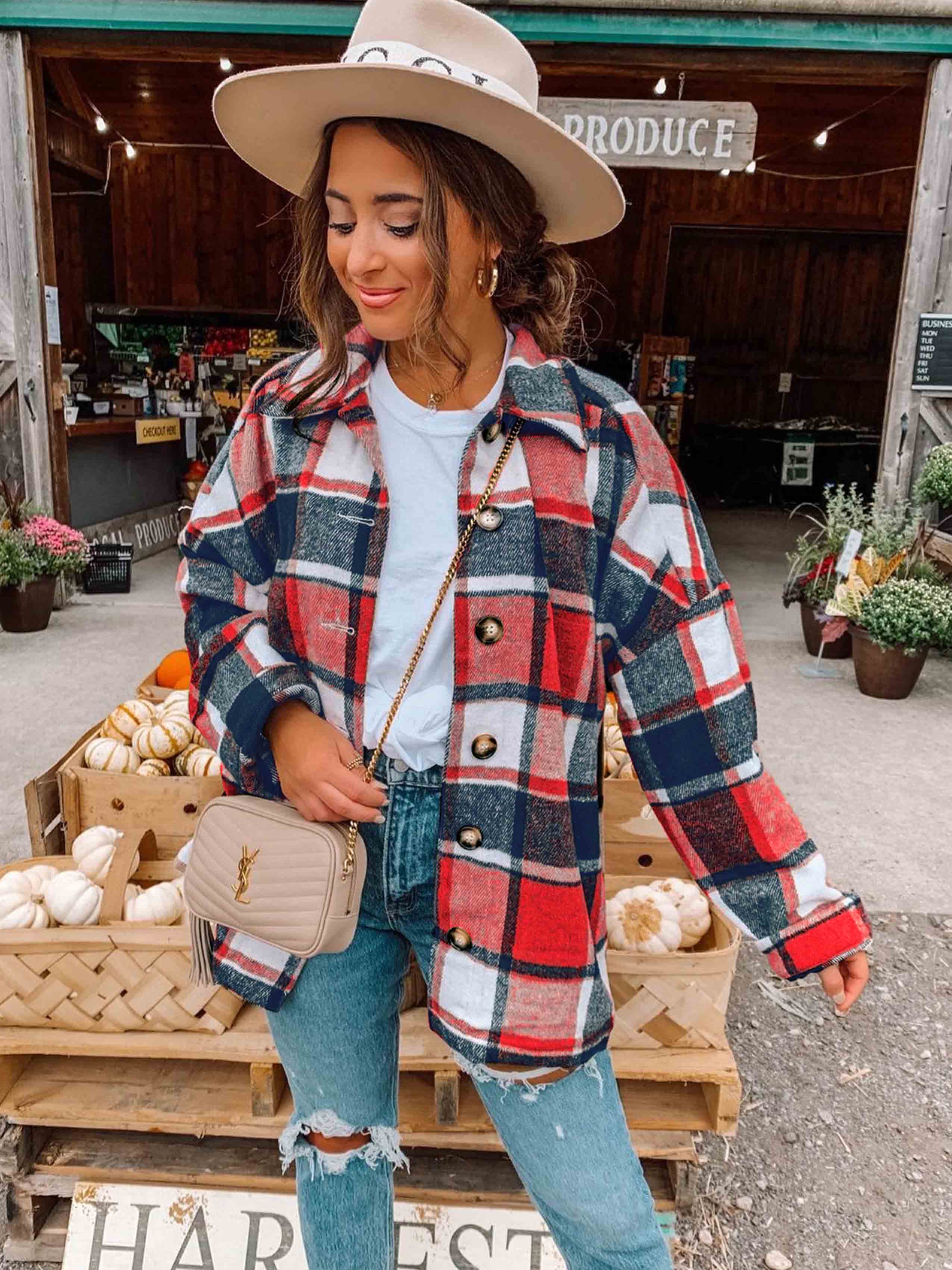 Lunimesd Street Fashion Style Plaid Coat