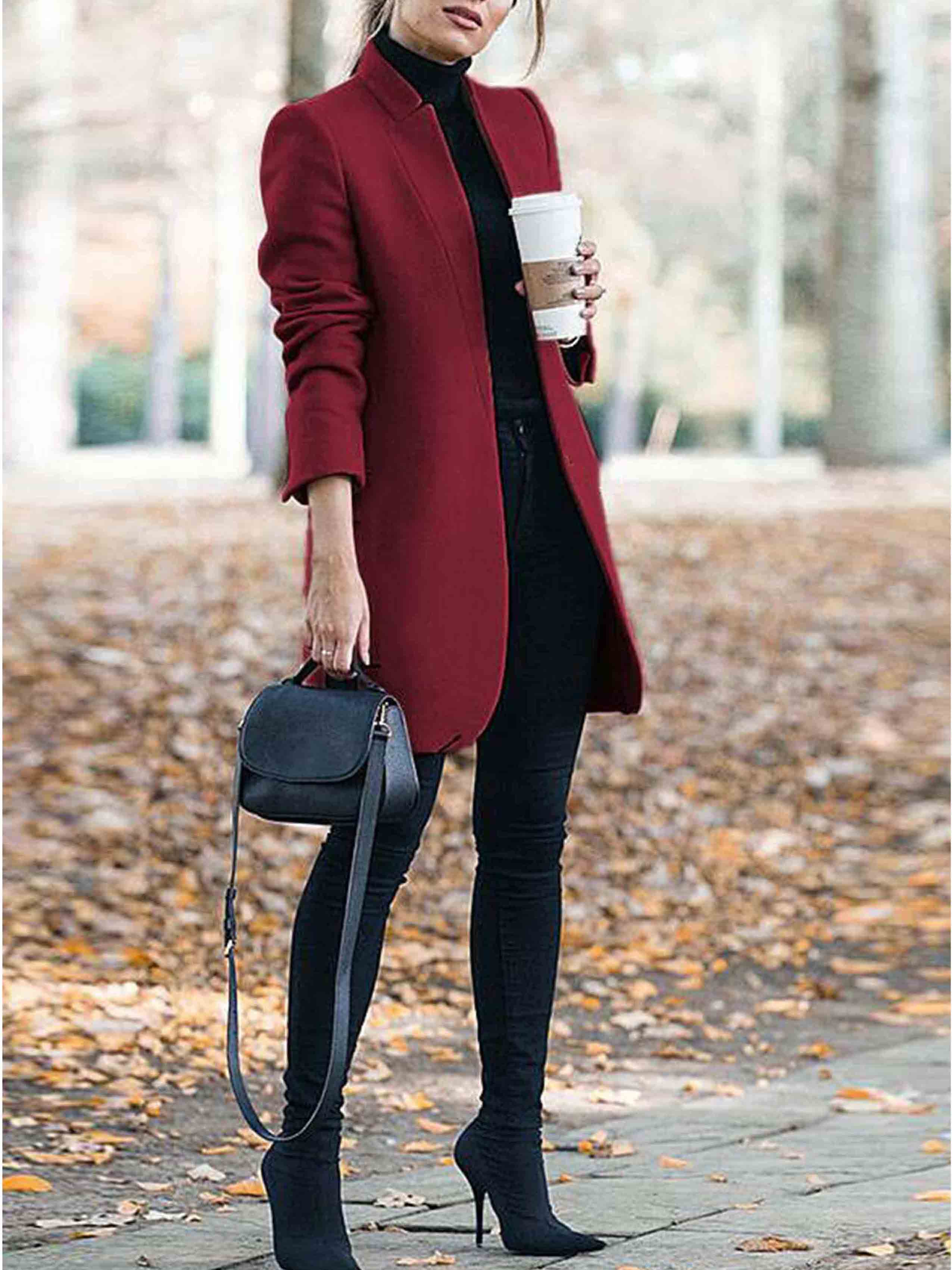 Lunimesd One Button Khaki Coat