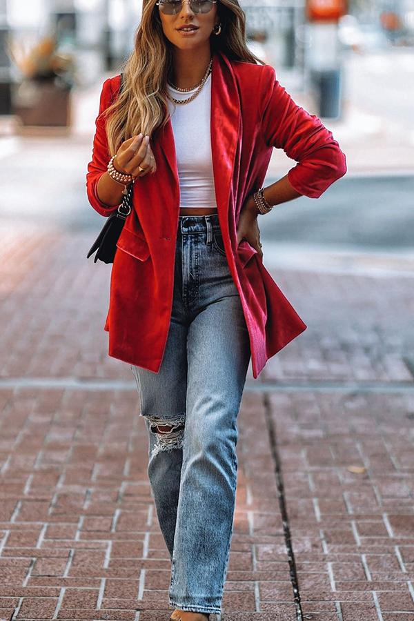 Lunimesd Ritz and Romance Pocketed Velvet Blazer