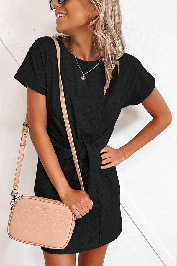 Lunimesd Short-sleeved Cotton Blend Dress