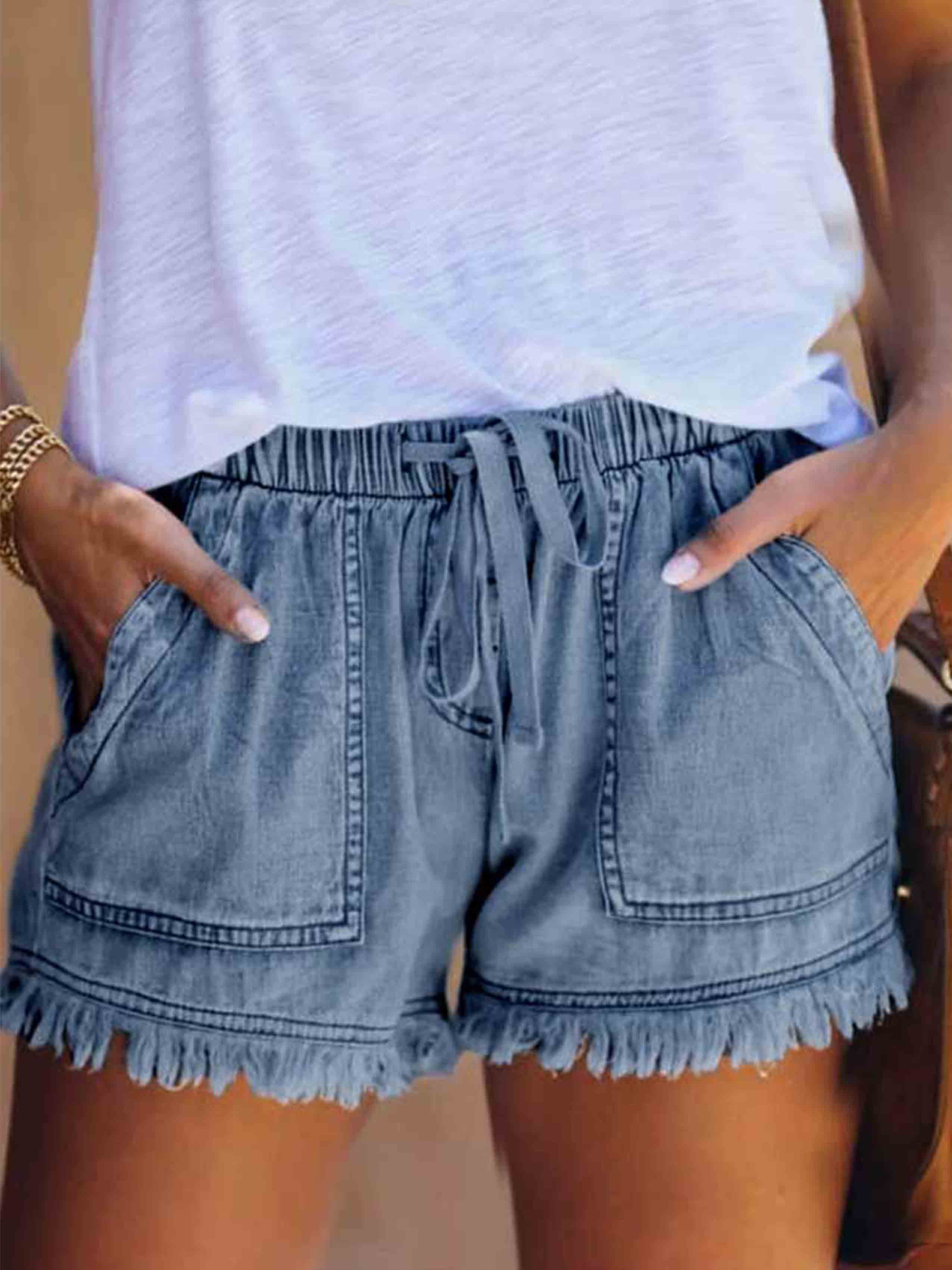 Lunimesd Adjustable Tassel Pocket Shorts