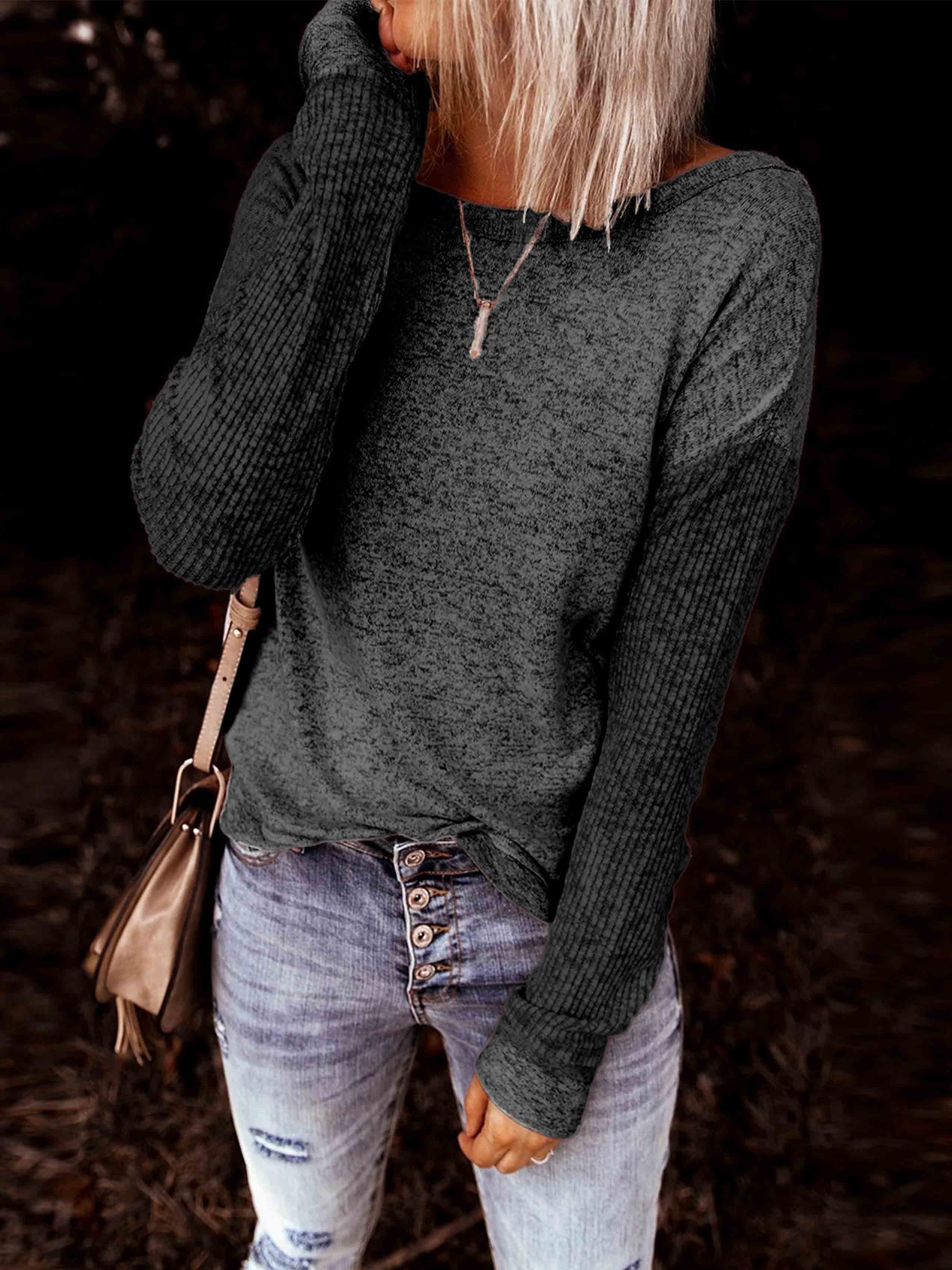 Lunimesd Casual Open Back Sweatshirt