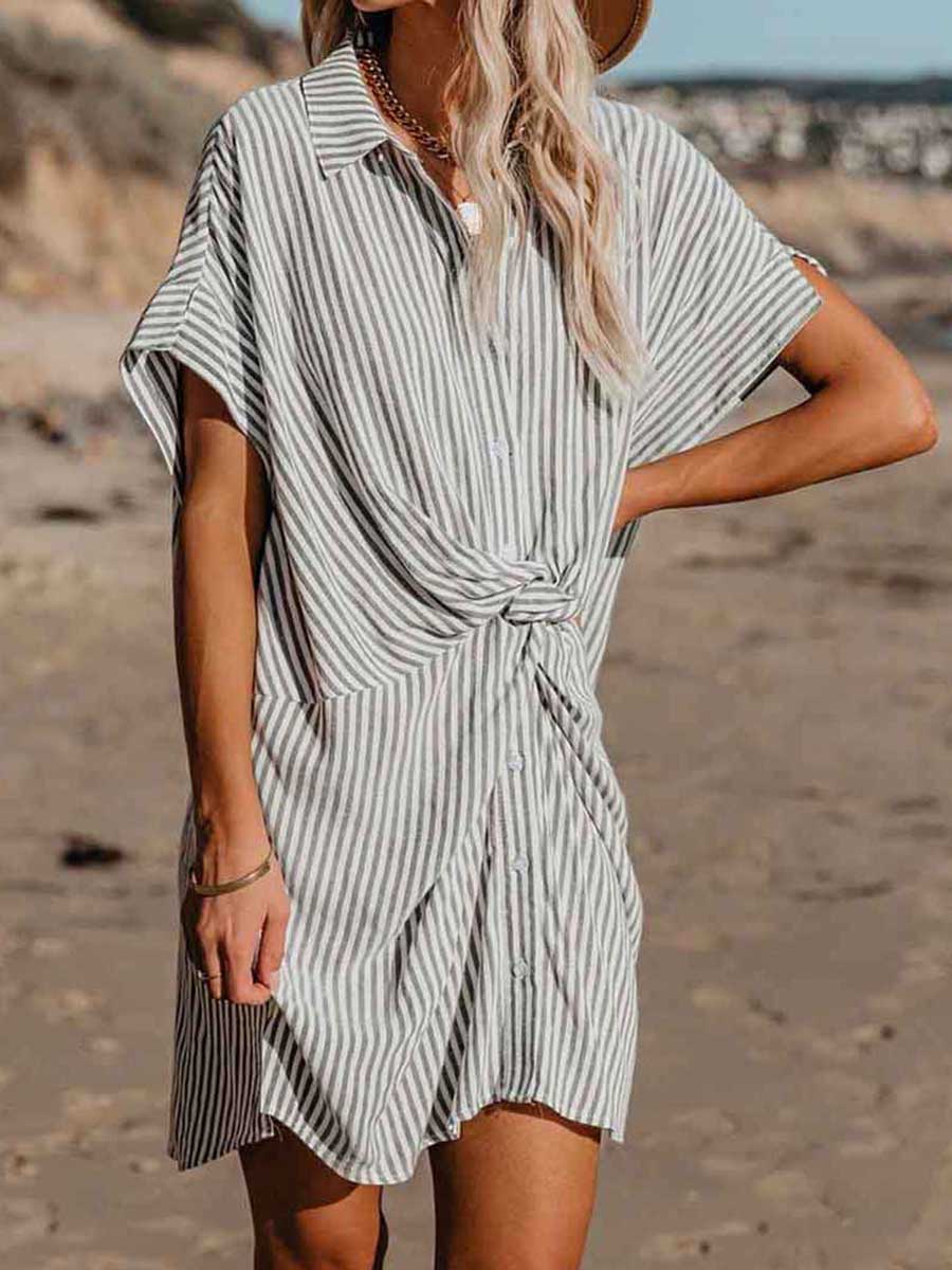 Lunimesd Knot Striped Dress