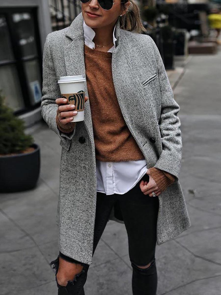 Lunimesd Outlook Button Down Textured Coat