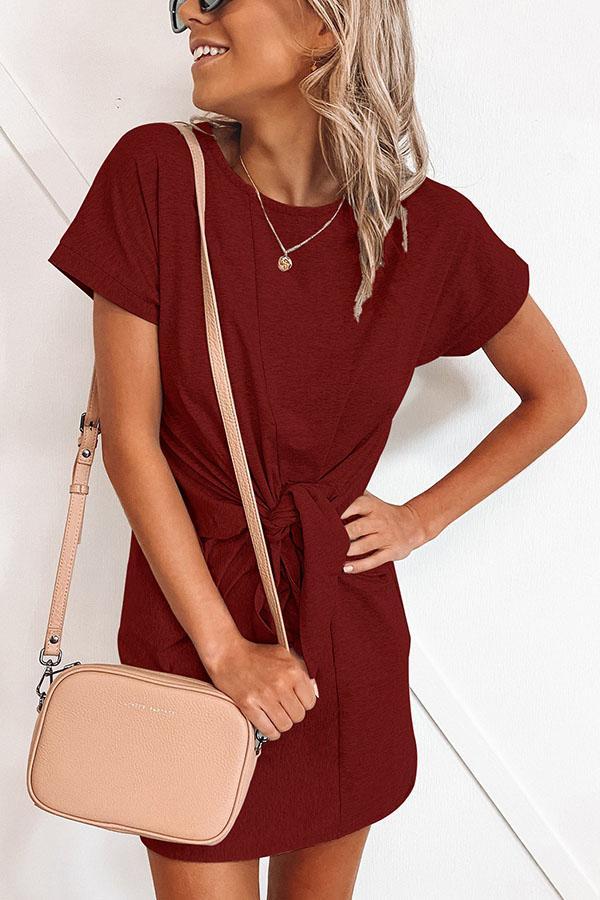 Lunimesd Short-sleeved Cotton Blend Dress