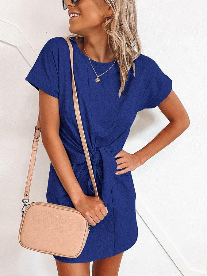 Lunimesd Short-sleeved Cotton Blend Dress