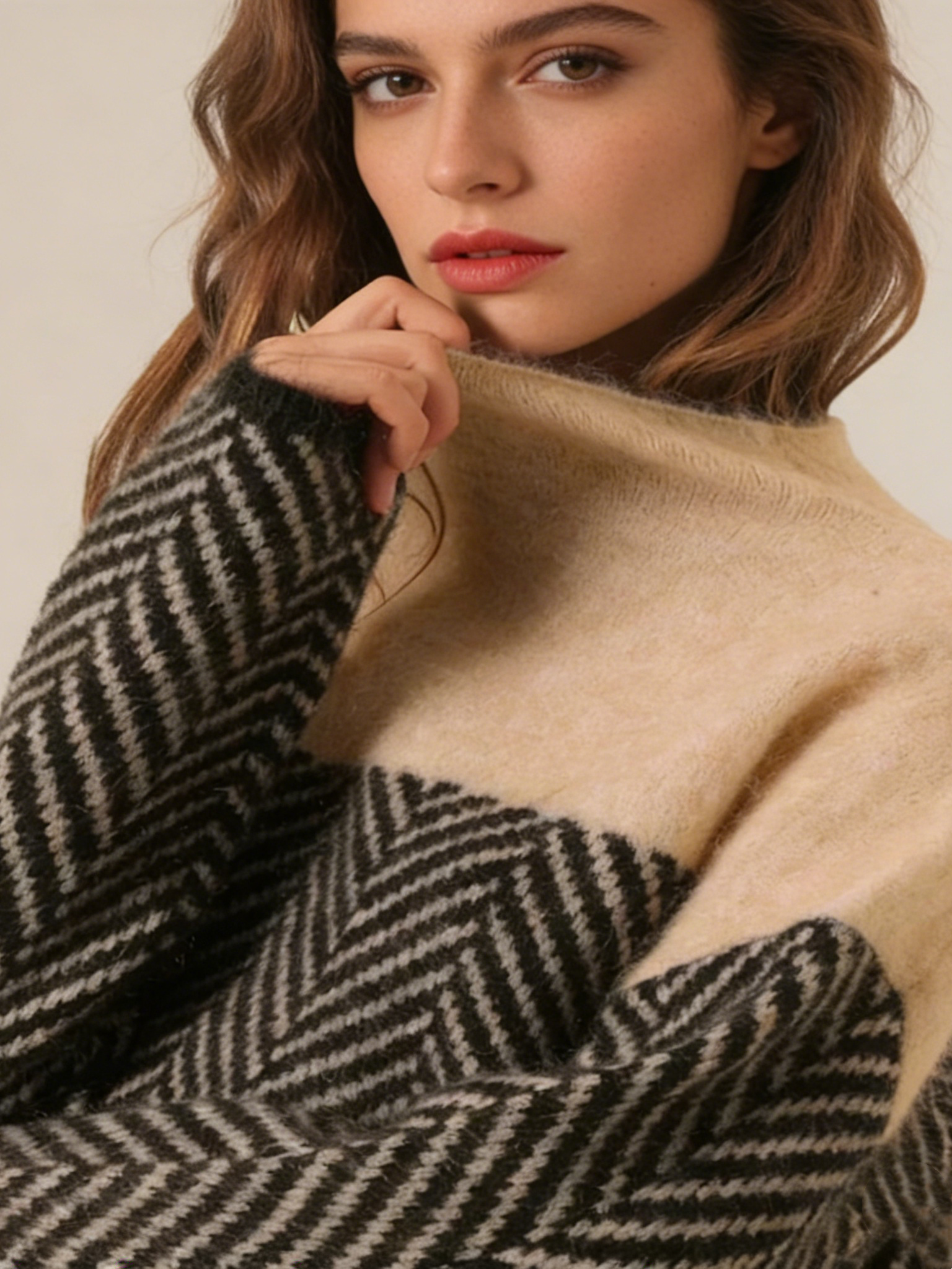 ADERLINE HERRINGBONE KNIT SWEATER